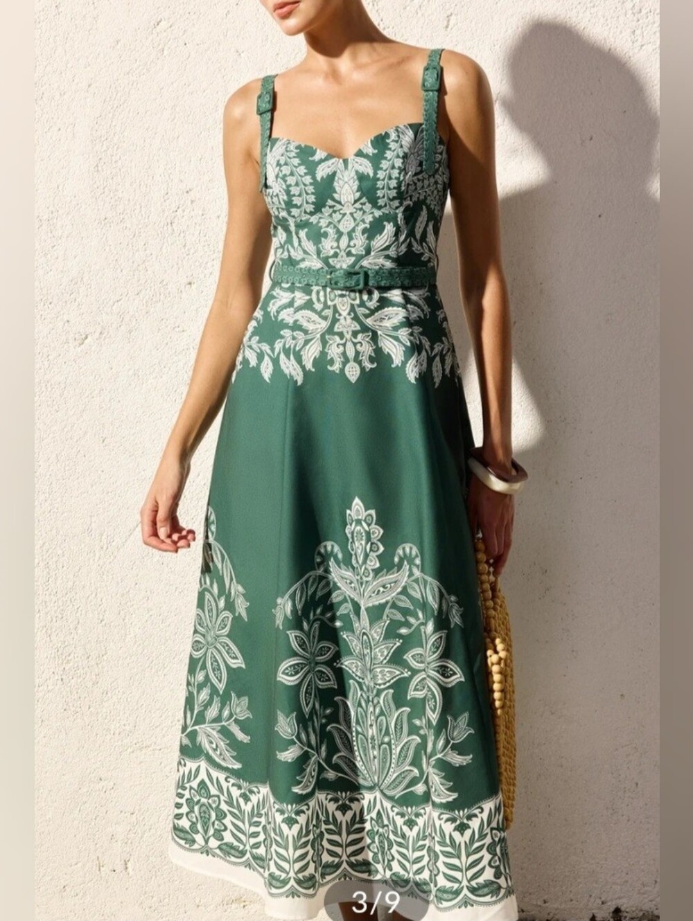 NWT Commense baroque Floral Print Belted Cami Maxi Dress size XS - Picture 4 of 10